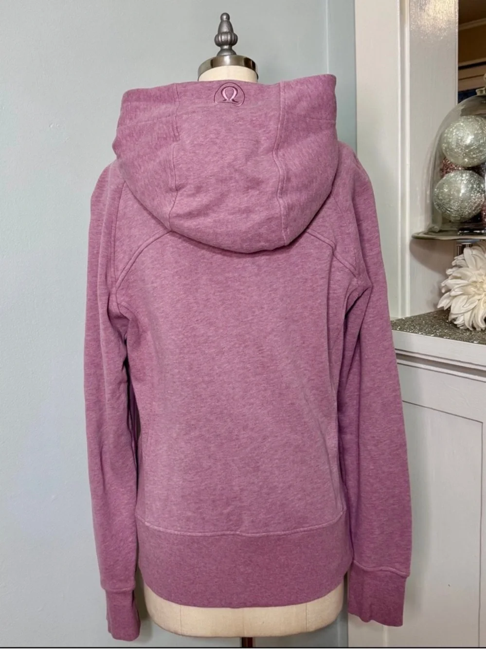 Lululemon Scuba Hoodie Jacket Light Cotton Fleece Heathered Velvet Dust Size 10